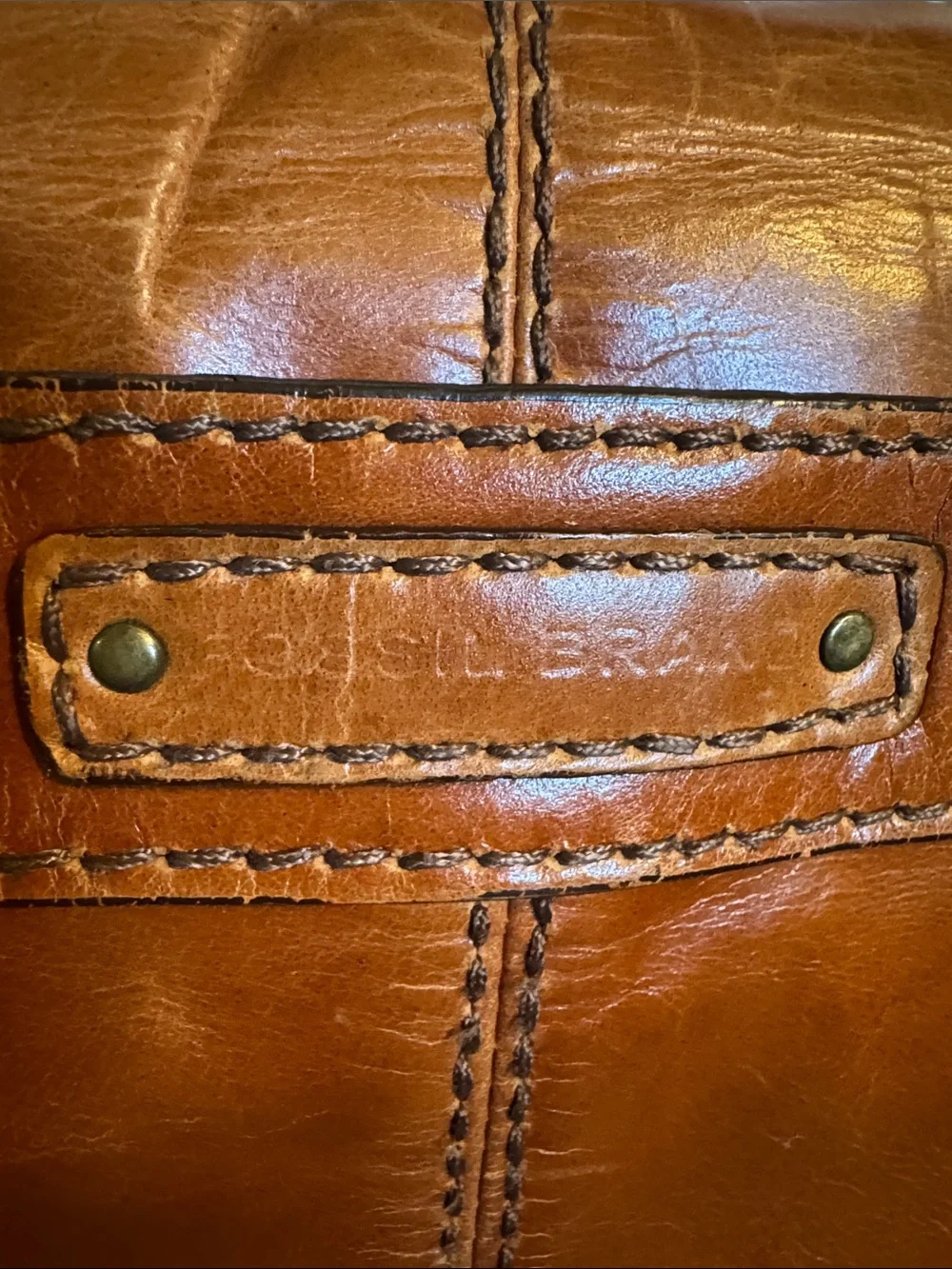 Fossil Men's Brown Leather Crossbody Messenger Bag